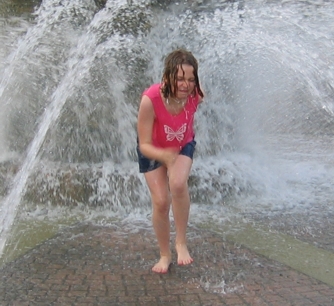 Corinne gets soaked