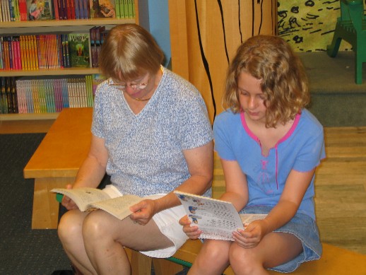 Bev and Corinne reading