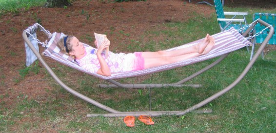 Corinne on the hammock