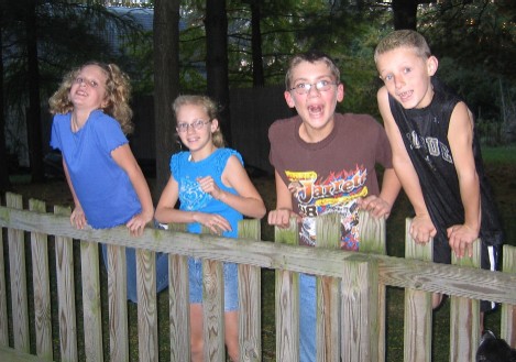 Kids on fence