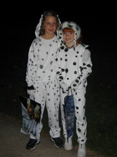 Corinne and Izzy as Dalmations